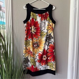 #627 AB Studios floral sleeveless A- Line dress with pockets size 14